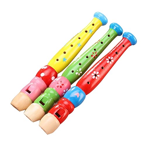 WESIEVYA 3 Stück 6 Loch Holz Piccolo Rhythmusflöte Für Kleinkinder Sensorisches Kinderspielzeug Lernspielzeug Für Kinder Zappelspielzeug Für Kinder Musikspielzeug Für Kinder von WESIEVYA