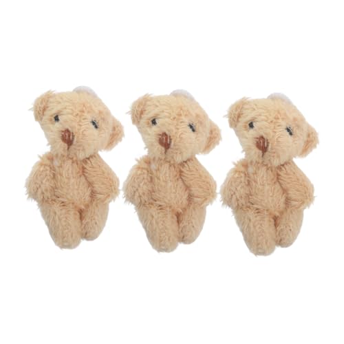 WESIEVYA 3 Stück Bär Stofftier Bärenpuppe Schlüsselanhänger Kleine Bärenstatuen Graduierungsbärenpuppe Kleine Weiche Bärenpuppe Kleine Bärenpuppe Miniaturbär Schmücken Minibärenfiguren von WESIEVYA