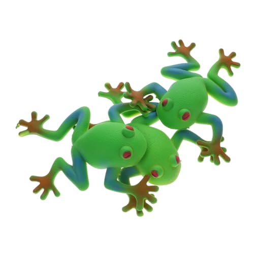 WESIEVYA 3 Stück Entlüftungsfrosch Stress Squeeze Spielzeug Realistische Froschfigur Frosch Partygeschenk Quetsch Stretch Spielzeug Dehnbares Frosch Spielzeug Fidgets Squeeze von WESIEVYA