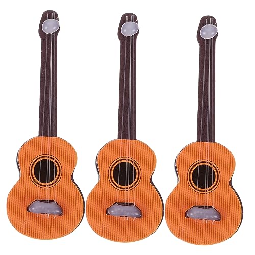 WESIEVYA 3 Stück Puppenhaus Musikinstrument Miniatur Esstisch Weißer Tisch Mini Gitarre Deko Spielzeug Musikinstrumente Mini Deko Kleine Gitarre Für Kinder Mini von WESIEVYA