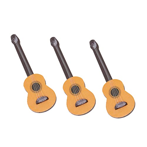 WESIEVYA 3er Set Miniatur Gitarren Holzornamente Für Kreative Dekoration Miniaturfiguren Für Desktop Und Mikroszenen Ideal Als Fotorequisiten Und von WESIEVYA