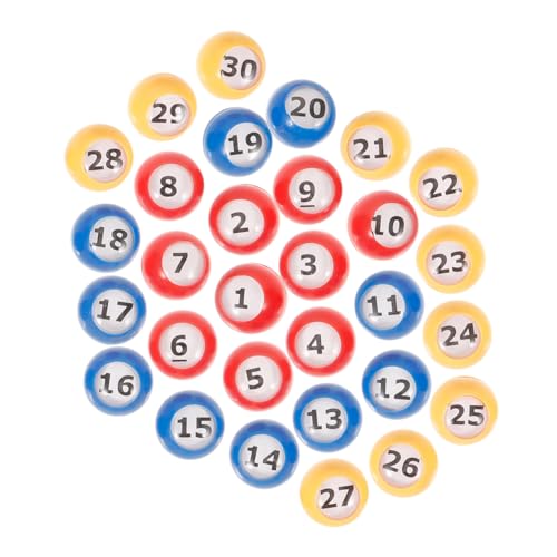 WESIEVYA 30St Bingo-Ersatzbälle plastikball kunststoffball Zahlenlotterie plastikkugeln Nummerierte Spielkugeln Bälle für die Heimparty interessante Spielbälle Farbige Lotteriekugeln von WESIEVYA