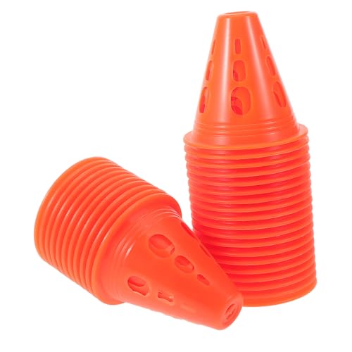 WESIEVYA 30st Windsicherer Skiroller Fußball-trainingskegel Basketball-trainingskegel Mini-fußballhütchen Trainingsmarkierungskegel Skaterschuhe Rollschuhkegel Trainingsmarker Sport Orange von WESIEVYA