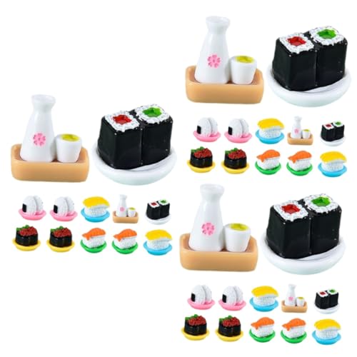 WESIEVYA 36 STK Simuliertes Japanisches Sushi Sushi-Modell Desktop-Ornament Mini- -Requisite Tischaufbewahrung Für Lebensmittel Puppenhaus Lebensmittelmodell Desktop-dekor Harz von WESIEVYA