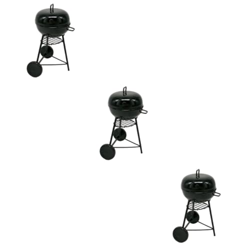 WESIEVYA 3St Grillverzierung aus Metall Spielzeug Brotmacher Miniatur Figur Kleiner Grill puppenhauszubehör blackh Camping-Dekoration Desktop-Ornament Camping-Layout-Stütze Mini-Grillrost von WESIEVYA