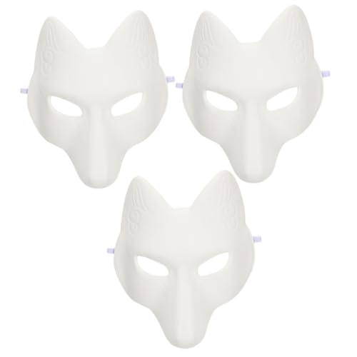 WESIEVYA 3St Maske für Maskerade-Party halloween costume halloween kleidung halloween kostuem Verkleidung Fuchsmaske Halloween-leere Masken Maskerade liefert leere Halloween-Maske Pu Weiß von WESIEVYA