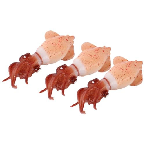 WESIEVYA 3St Mini- -Modell Oktopus Figur Figur künstliche Nahrungsstütze künstlicher Fisch künstliches Fleisch Simulations-Tintenfischfigur PVC von WESIEVYA