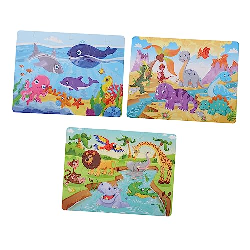 WESIEVYA 3St Puzzle kinderbeschäftigung rätselbuch Kinder Kinderpartygeschenk Kinder rätsel Kinder geduldspiele Party für Kinder Animal Toys Spielzeug tierisches Rätsel Papier von WESIEVYA