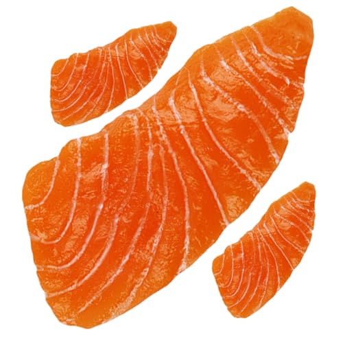 WESIEVYA 3St Simulation Lachs realistischer gefälschter Lachs simuliertes Lachsdekor hochzeitsdekoration schaukästen Fischmodell künstliche Lachsrequisiten Lachs Requisiten PVC Orange von WESIEVYA