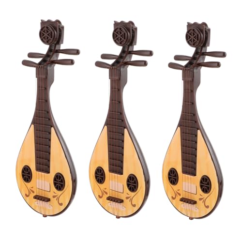 WESIEVYA 3st Pipa Musik Instrumente Spielzeug Mini-Instrument-Spielzeug Miniatur-pipa Miniatur-musikinstrumente Puppenhaus-musikinstrumente Pipa-Instrument Chinesisches Pipa-Modell Plastik von WESIEVYA