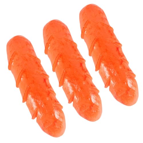 WESIEVYA 3st Tischdekoration Hot-Dog-Modell Küchenfleischspielzeug Spielen Künstliches Fleischmodell Künstliche Lebensmitteldekoration Spielzeug Für Die Küche Realistische Wurst PVC Orange von WESIEVYA