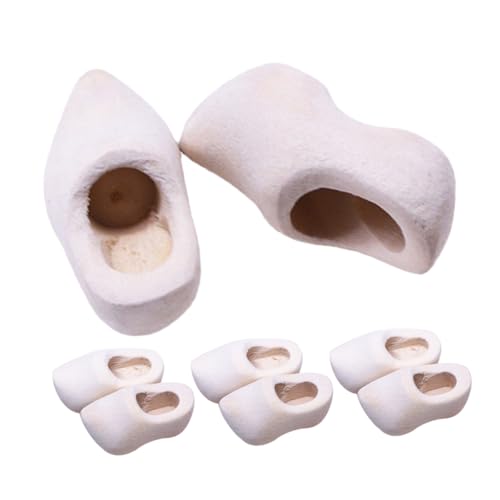 WESIEVYA Puppenschuhe Mini Schuhe Mini Holzschuhe Für Puppenhaus Leere Miniatur Holzclogs Für DIY Bastelprojekte Puppenhaus Zubehör Und Dekoration von WESIEVYA