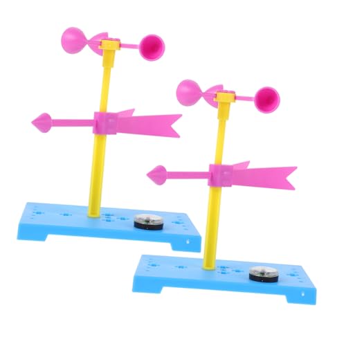 WESIEVYA 4 Sätze Windfahne DIY wissenschaftliches Spielzeug Puzzles für Kinder bastelkasten zabawki stymulujące rozwój DIY handgemachter Anemometer Versuchsgerät selber Bauen Plastik von WESIEVYA