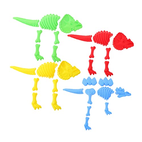 WESIEVYA 4 Sets Dinosaurier Skelettform Sandspielzeug Kinderspielset Outdoor Strandspielzeug Für Kinder Sandknochen Kinderspielzeug Für Draußen Dinosaurier Sandform von WESIEVYA