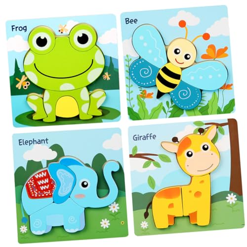 WESIEVYA 4 Sets Dreidimensionales Puzzle Kleinkindspielzeug Kinderpuzzles Kinderspielzeug Kinderspielzeug Kleinkindpuzzle Puzzle Mädchenspielzeug Lustiges Spielzeug Lernspielzeug von WESIEVYA