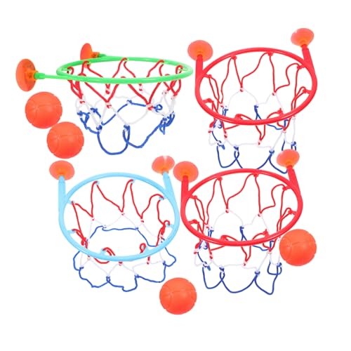 WESIEVYA 4 Stück Basketballkorb Für Kinder Badewannenspielzeug Für Kinder Badewannen-basketballspielzeug Badespielzeug-basketballkorb Indoor-Basketball Wanne-basketballkorb von WESIEVYA