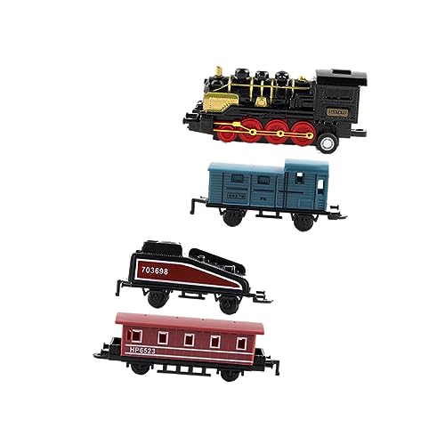 WESIEVYA 4 Stück Dampfzug Spielzeug Dampflokomotive Vintage-Spielzeug Retro-Zug Spielzeug Zum Zurückziehen Colorful von WESIEVYA