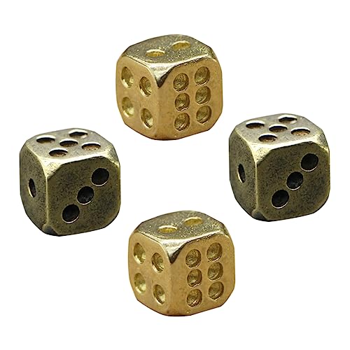 WESIEVYA 4 Stück Messingwürfel Tischspiele Würfel Würfel-Verzierung metallische Würfel Unterhaltungswürfel weiche Würfel spielwürfel spielewürfel dekorative Würfel-Requisite Würfel-Ornament von WESIEVYA