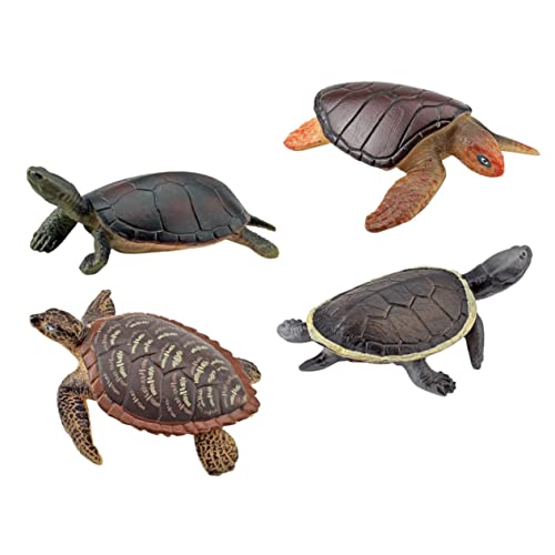 WESIEVYA 4 Stück Schildkrötenmodell Spielzeug, Plastikschildkrötenfigur, Exquisite Schildkröten Ornamente, Realistisches Schildkrötenspielzeug, Plastikschildkrötenmodell, Lebensechte von WESIEVYA