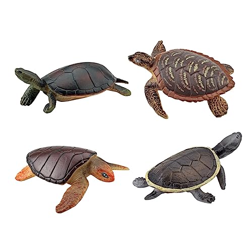 WESIEVYA 4 Stück Schildkrötenmodell Spielzeug Schildkröten-Spielset Miniatur-Schildkrötenfigur schildkröte Spielzeug schildkröten Spielzeug Schildkrötenmodell aus Kunststoff Plastik von WESIEVYA