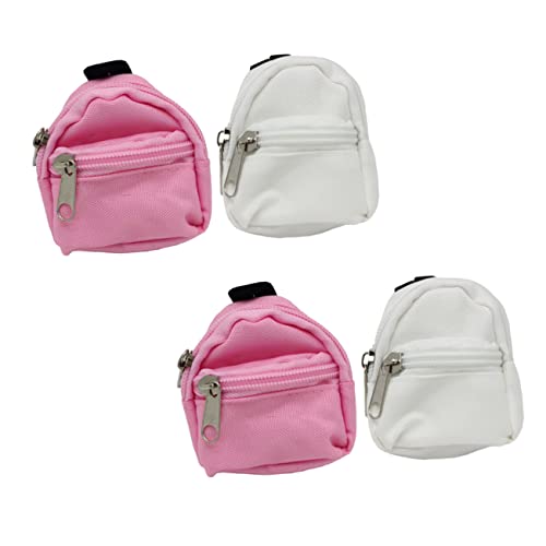 WESIEVYA 4 Stück Simulation Schultasche Mini-Puppentasche Schultaschen für Mädchen Rucksäcke für Mädchen kinderspielzeug Kinder Spielzeug Puppenrucksack dekorative Puppenschultasche Stoff von WESIEVYA