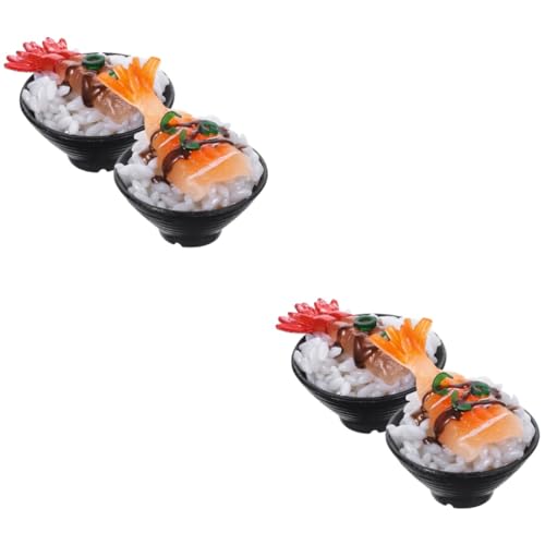 WESIEVYA 4 Stück Simulierter Sushi-Reis Miniaturdekoration Simulation Japanisches Essen Lebensmittelmodell Spielzeug Gefälschtes Gekochtes Fleisch Lebensechtes Sushi- Essen Spielen PVC von WESIEVYA