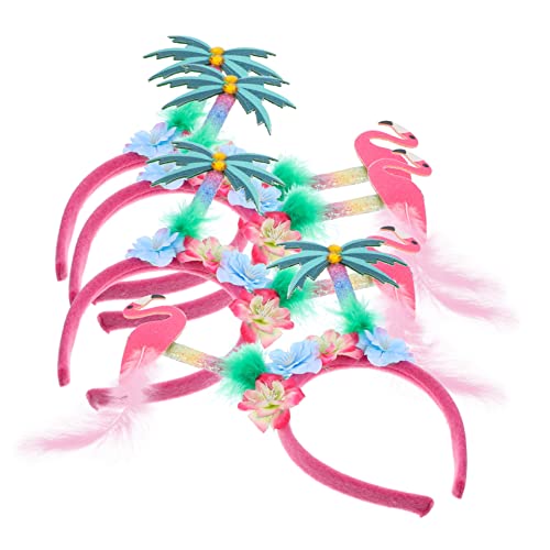 WESIEVYA 4 Stück Stirnband haarschmuck camoing haarstecker plasure hairclip tropischer Vogelkopfschmuck Flamingo-Kopf-Bopper Stirnbänder für hawaiianische Party Festival-Haarbänder Feder von WESIEVYA