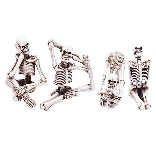 WESIEVYA 4 Stücke Yoga Skeleton Schmuck Halloween Skeleton Dekore Halloween Requisiten von WESIEVYA