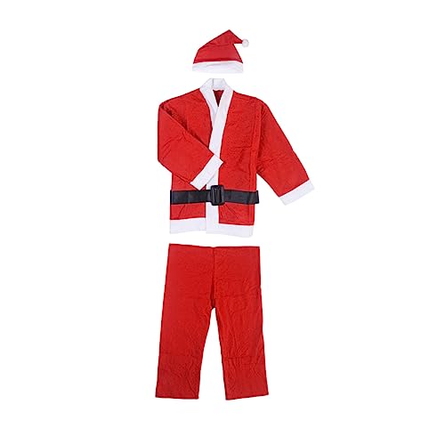 WESIEVYA 4 Teiliges Weihnachtsmann Kostü Für Mit ütze Und Gürtel Für Jungen Von 3 5 Jahren Ideales Outfit Für Die Weihnachtszeit Und Festliche Anlässe von WESIEVYA