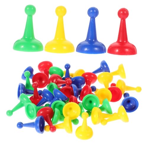 WESIEVYA 40 Stück Spielsteine Ludo-brettspiel Brettspielfiguren Brettspielmarken Brettspiele Schach Token Für Brettspiele Schachbrett Schach Tischmarker Brettspiele Bauern Plastik von WESIEVYA