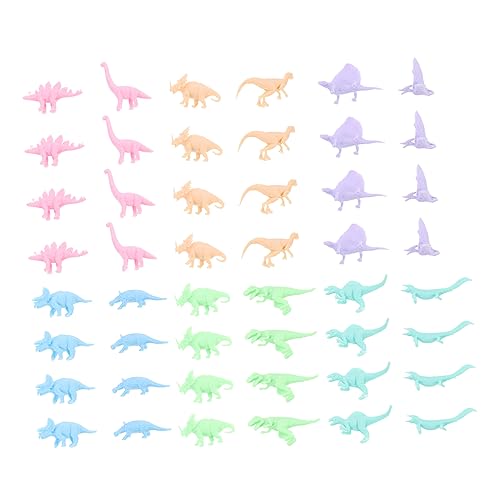 WESIEVYA 48St Dinosaurier-Modell-Ornamente Dinosaurier-Actionfiguren Kinderspielzeug kinderzimmer zubehör Kinder geschirrset Spielzeug Dinosaurier-Ornamente Spielzeug Plastik Colorful von WESIEVYA