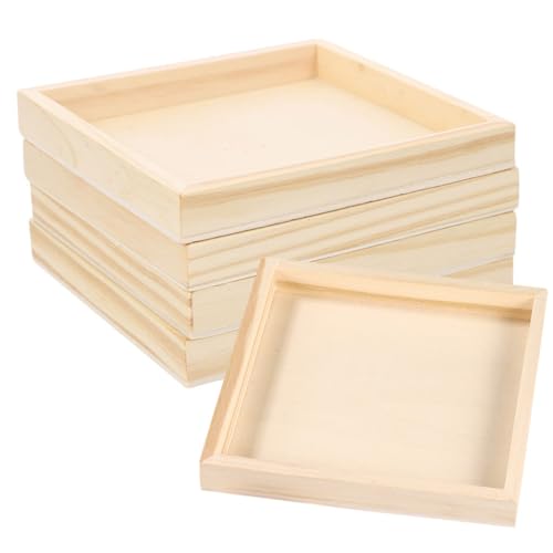 WESIEVYA 5 Stück Holztablett für Puzzle Quadratische Aufbewahrungs Trays aus Umweltfreundlichem Holz zur Organisation Kleinteilen WESIEVYA 5 Stück Holztablett für Puzzle Quadratische Aufbewahrungs Trays aus Umweltfreundlichem Holz zur Organisation Kleinteilen von WESIEVYA