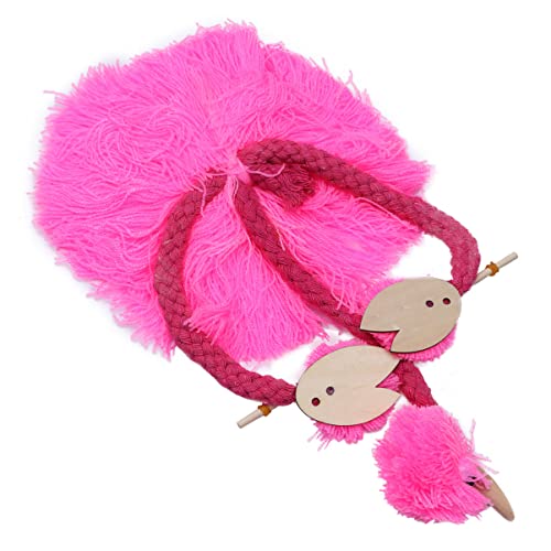 WESIEVYA 5 Stück Schnur Plüschtier Lernspielzeug Für Kinder Puppen Für Kinder Flamingo-marionetten-Spielzeug Flauschige Kuscheltiere Küken Stofftier Küken Spielzeug Tierpuppen Rosa Hölzern von WESIEVYA