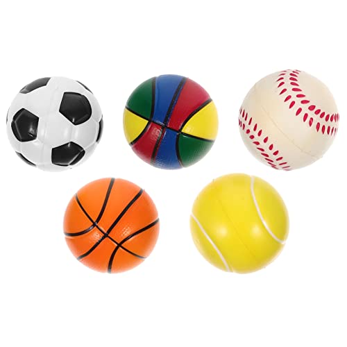 WESIEVYA 5 Stück Sportballspielzeug Für Kinder Kognitive Stressspielzeuge Verschiedenen Designs Ideal Für Basketball Fußball Und Mehr Fördert Motorik Und Spielspaß von WESIEVYA