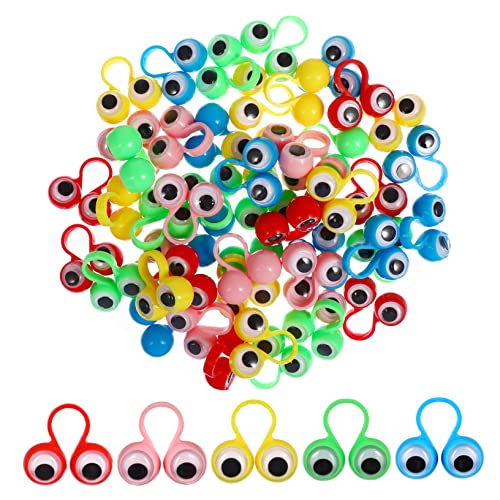 WESIEVYA 50 Stück Fingerspielzeug Pädagogische Fingerringpuppen Mit Großen Augen Lustiges Fingerspielzeug Gemischten Farben Ideal Oder Partygeschenk Für Kinder von WESIEVYA