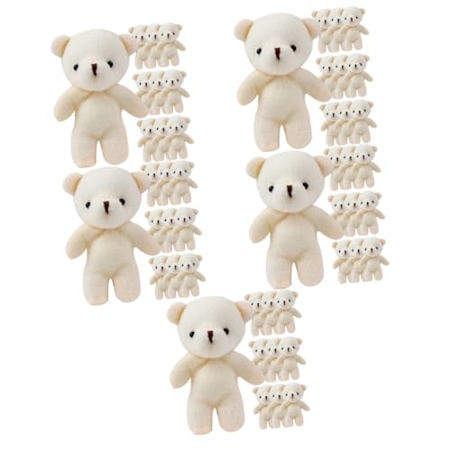 WESIEVYA 50 Stück Mini-Bär kuschelbären Little Bear Kinderzimmer Dekoration plüschbär Bärenspielzeug für Mädchen kleine Bärenpuppe Mütze schönes Bärenspielzeug Bärenverzierung Stoff Beige von WESIEVYA