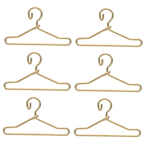 WESIEVYA 50 Stück Puppenaufhänger Puppenkleid-Organizer Puppen-Outfit-Halter Miniaturkleid Halten Minikleid Puppenkleiderbügel Spielzeug -kleiderbügel Kleine Aufhänger Metall Golden von WESIEVYA