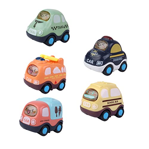 WESIEVYA 5St Cartoon-Auto Kinder Mini-Spielzeug Autospielzeug für Kinder Reibungs-Push-and-Go-Spielzeug kinderspielzeug Kinder Spielzeug Trägheitsauto Spielzeug Kinder kleines Auto Plastik von WESIEVYA