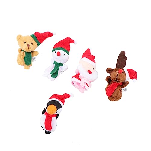 WESIEVYA 5er Set Weihnachts Fingerpuppen Santa Rentier Und Schneemann Karton Fingerpuppen Für Interaktives Für Weihnachten Und Erzählspiele von WESIEVYA