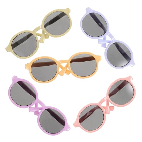 WESIEVYA 5st Puppenbrille Puppenhauszubehör Gefüllte Tierbrille Mini-gläser Zum Basteln Mini-Puppen-Sonnenbrillen-Requisiten Miniaturbrille Für Puppe Sonnenbrillen Basteln Plastik von WESIEVYA