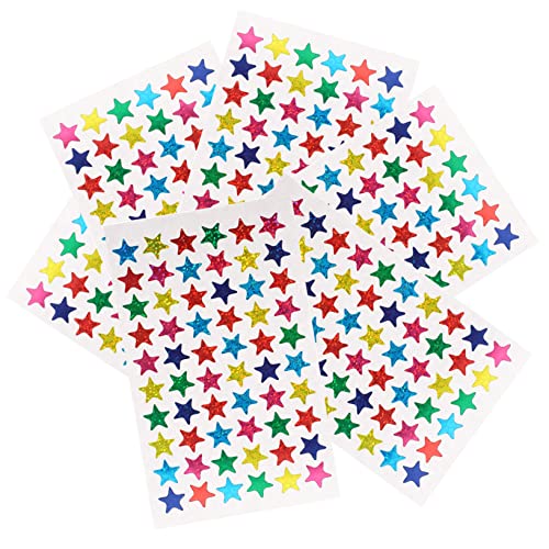 WESIEVYA 6 Blätter Pentagramm-Aufkleber Sternaufkleber Belohnungsaufkleber Stern-Scrapbooking-Aufkleber Belohnungsaufkleber Für Kinder Aufkleber Mit Kleinen Sternen Papier Colorful von WESIEVYA