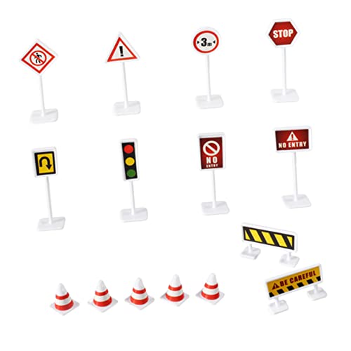 WESIEVYA 6 Sets Simulationsszene Spielzeug Straßenschild Spielzeugmodelle Straßenschilder Und Signale Kinderspielzeug Kinderspielzeug Minispielzeug Baumodellspielzeug von WESIEVYA