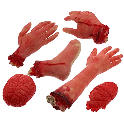 WESIEVYA Halloween Herz 6 Stücke Verfolgt Gebrochen Body Part Kreative Blutige Prop Lustige Blutige Proquisite Hand Halloween von WESIEVYA