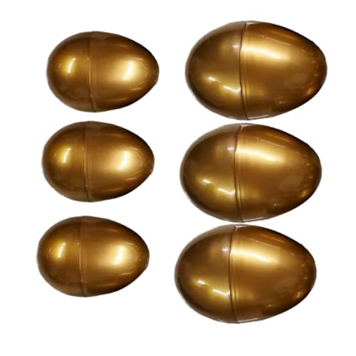 WESIEVYA 6St Eierschale aus Kunststoff leere Ostereierschalen Spielzeug für Kinder Kinderkorb fillable easter eggs kinder ostereier spielzeuge Osterspielzeug Osterzubehör neu p Golden von WESIEVYA