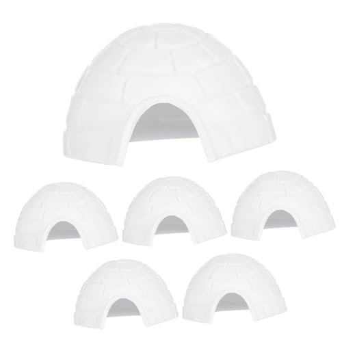 WESIEVYA 6St Iglu-Modell Spielen Figuren Kinder Polarmodell Eisbär-Spielzeugfiguren Mini kinderspielzeug Kinder Spielzeug stofftiere Glasterrarium Iglu-Ornamente Iglu-Figuren Plastik Weiß von WESIEVYA