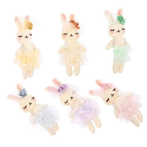 WESIEVYA 6St Kaninchenpuppe Zubehör für Kopfbedeckungen Kaninchen-Dekor Plüschkaninchen kleine Hasenpuppe Osterhasenpuppe Bunny hasenscheisse Bekleidungszubehör Bekleidungsversorgung Stoff von WESIEVYA