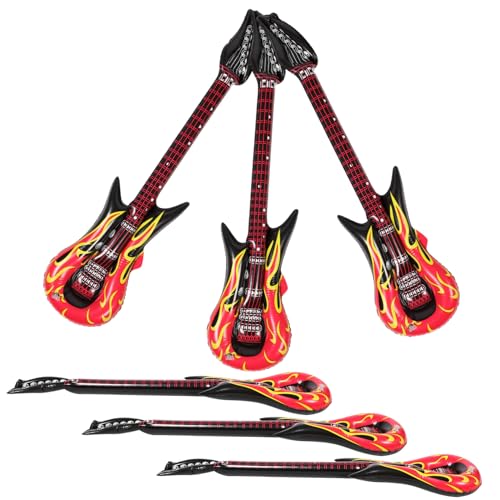 WESIEVYA 6St aufblasbare Gitarre Spielzeug Kinder dekor aufblasbare Musikinstrumente Musical Toy Instruments Ballongas Klavier für Kinder Kinderbedarf interessante Inflationsgitarre PVC von WESIEVYA