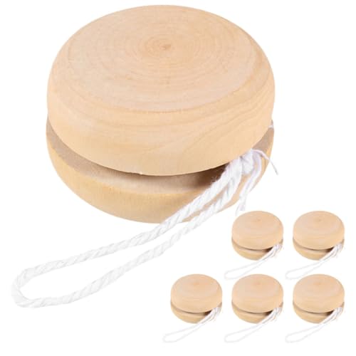 WESIEVYA 6St aus Holz Jo-Jo-Bälle Mini- DIY-Graffiti-Spielzeug Kinder zeichnen Spielzeug Jo-Jo-Spielzeug chinesisches kleine Holzkugeln holzbälle selber Machen Holzspielzeug von WESIEVYA