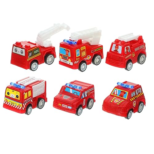 WESIEVYA 6St puppenwagen kinderspielzeug Auto Auto Spielset Mini Auto spielzeugautos Set Cartoon-Push-Auto- Miniatur-Autospielzeug Plastik rot von WESIEVYA