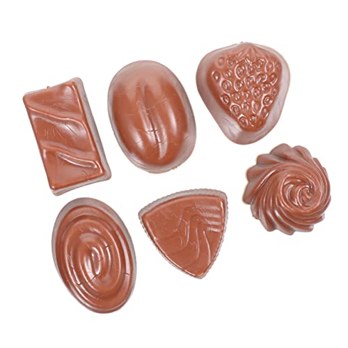 WESIEVYA 6st Simulationsschokolade Kekse Masse Pädagogisches Schokoladenmodell Simulierte Schokolade Künstlicher Cupcake Gefälschte Desktop-Schokolade Schokoladen-cabochons PVC Coffee von WESIEVYA